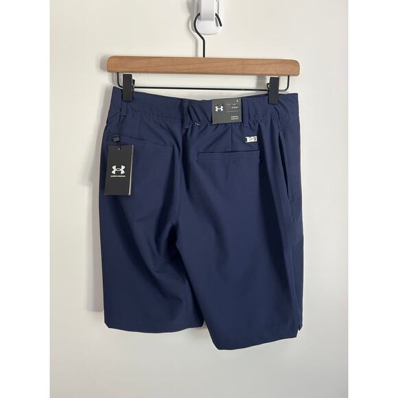 UNDER ARMOUR Navy Blue UA Storm LINKS 9” GOLF SHORTS Womens Size 2 NEW - Picture 4 of 7